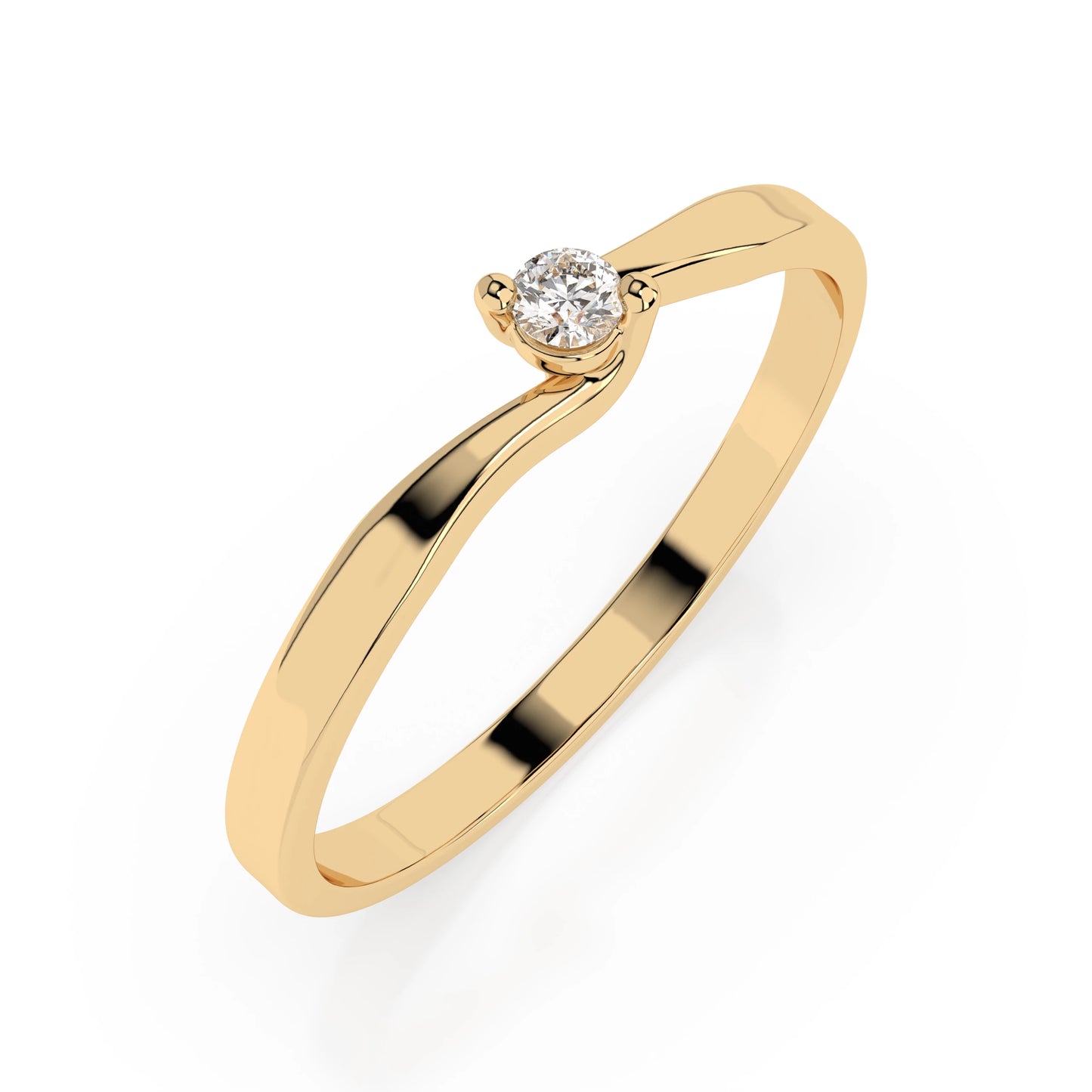 Solitaire Ring (Round), 0.04 ct — 101-10032(2.2)