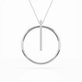 Delicate Diamond Necklace Round 0.09ct by Qutahia Jewellery