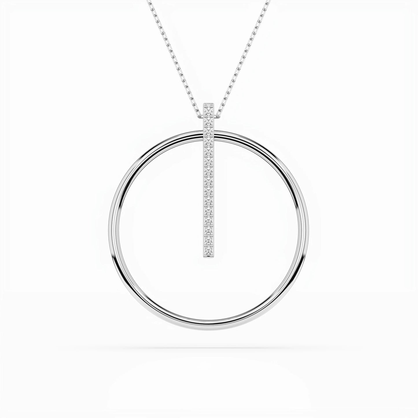 Minimalism Necklace (Round), 0.09 ct — 104-10047