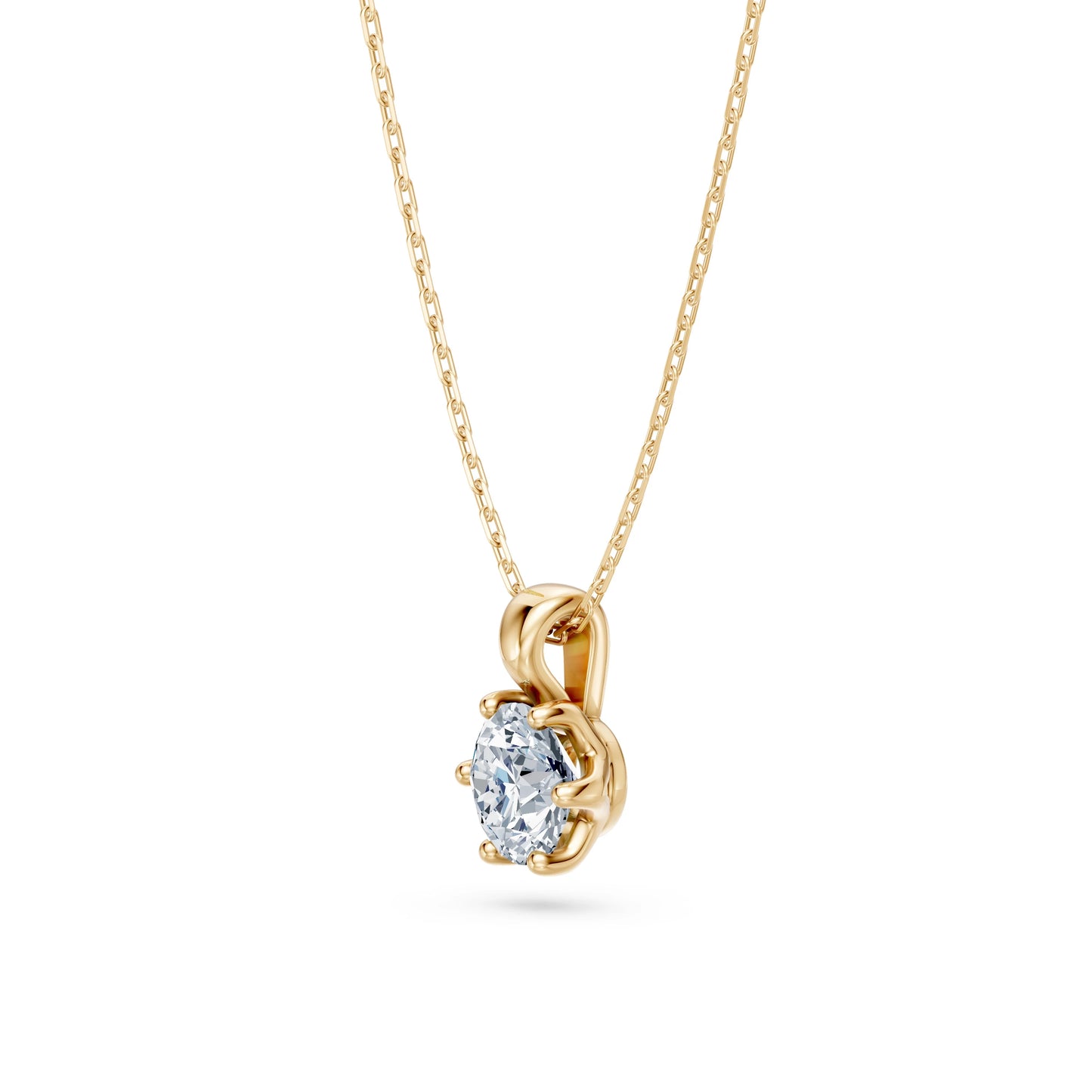 Round Brilliant Diamond Solitaire Necklace 0.5ct by Qutahia Jewellery