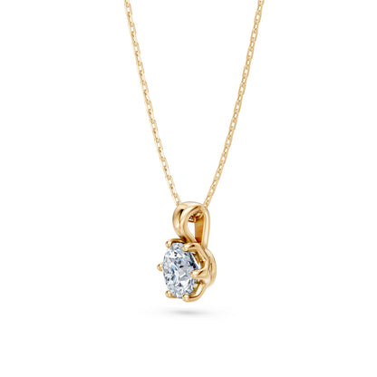 Round Brilliant Diamond Solitaire Necklace 0.5ct by Qutahia Jewellery