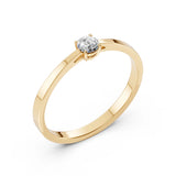 Solitaire Diamond Ring Round 0.2ct by Qutahia Jewellery