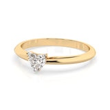 Solitaire Diamond Ring Heart 0.3ct by Qutahia Jewellery