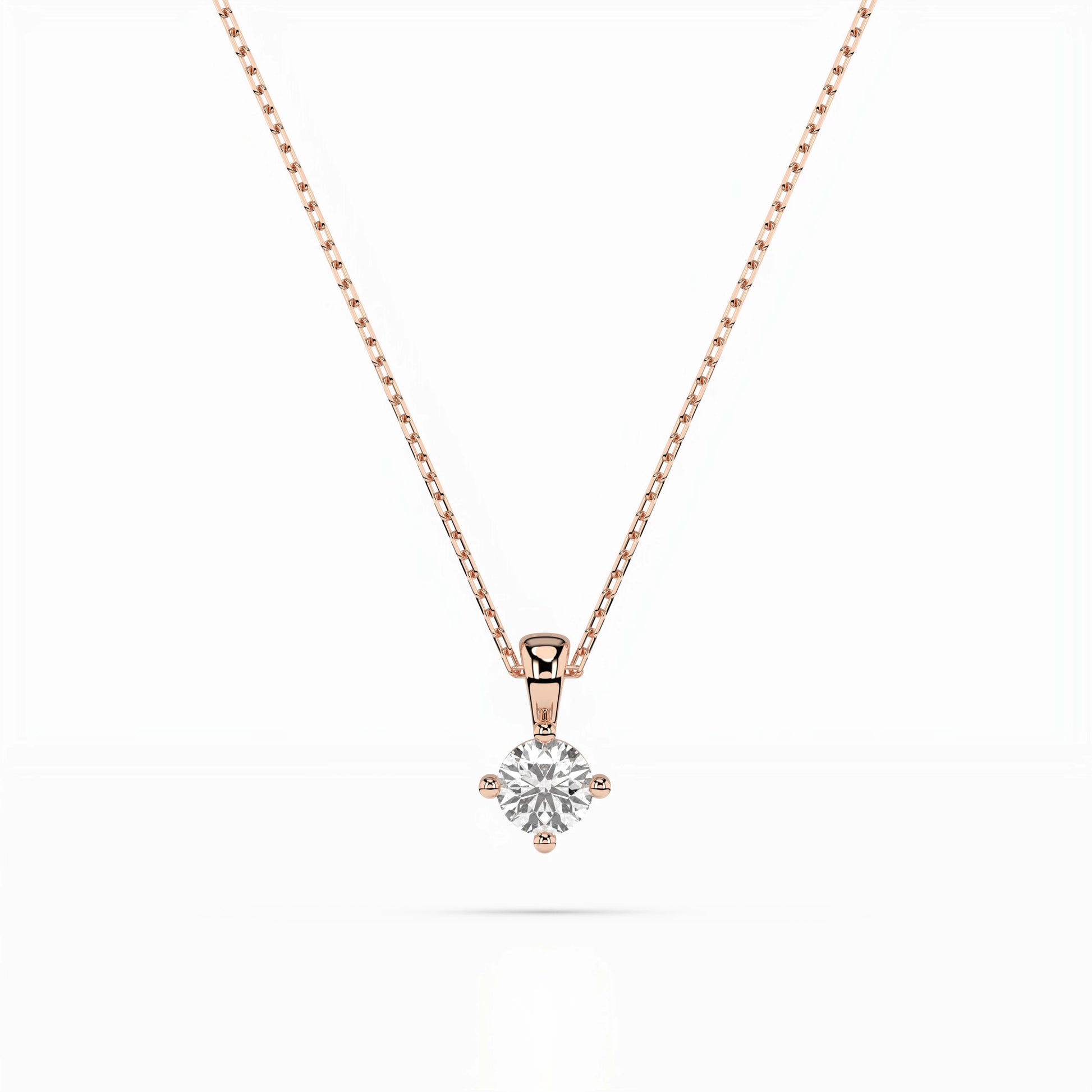 Solitaire Necklace (Round), 0.1 ct — 104-10011(3.0)