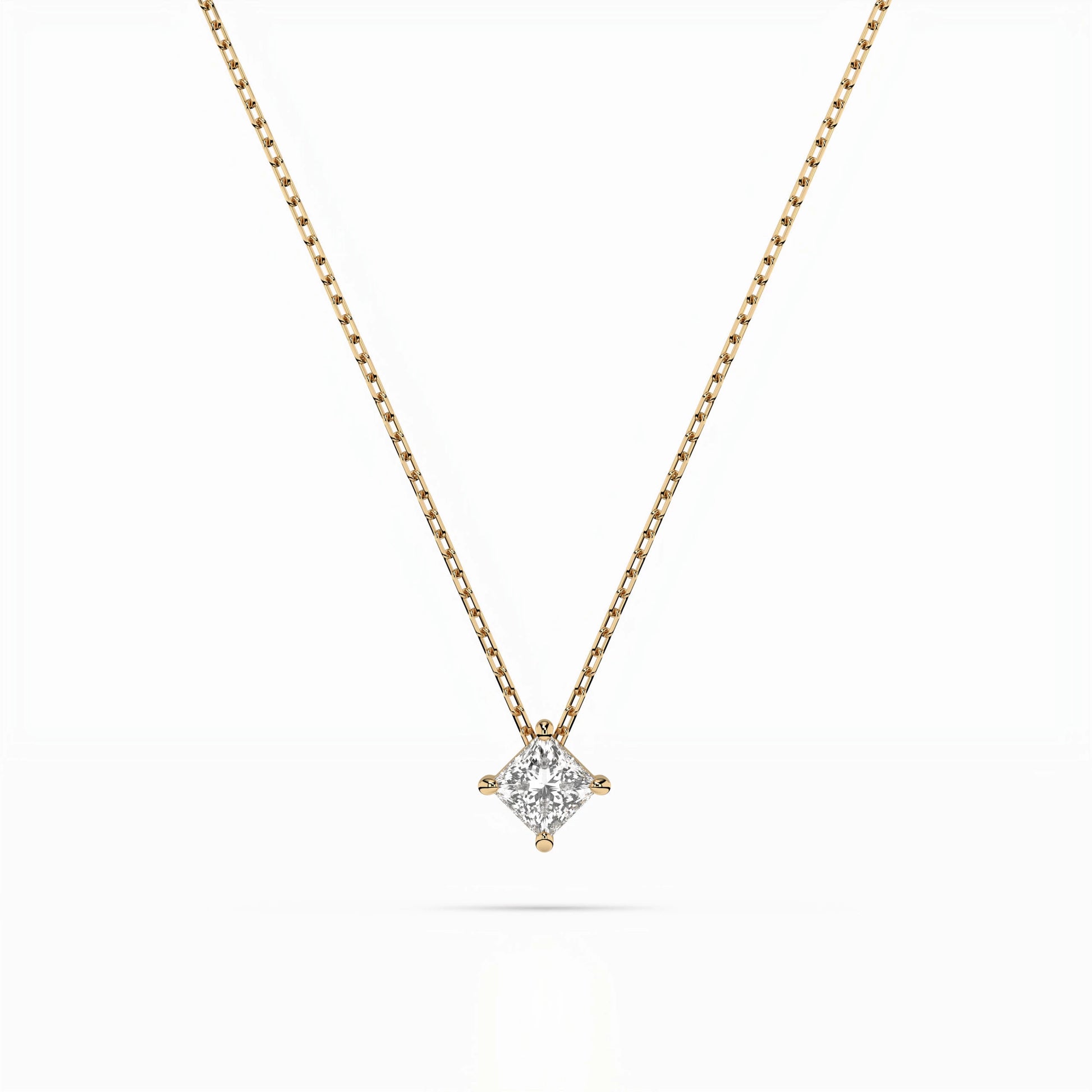 Solitaire Necklace (Princess), 0.1 ct — 104-10055(2.5)PR