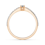 Solitaire Eternity Diamond Ring Round 0.1ct by Qutahia Jewellery
