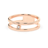 Minimalist Diamond Ring Round 0.02ct by Qutahia Jewellery