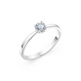 Solitaire Diamond Ring Round Brilliant 0.3ct by Qutahia Jewellery
