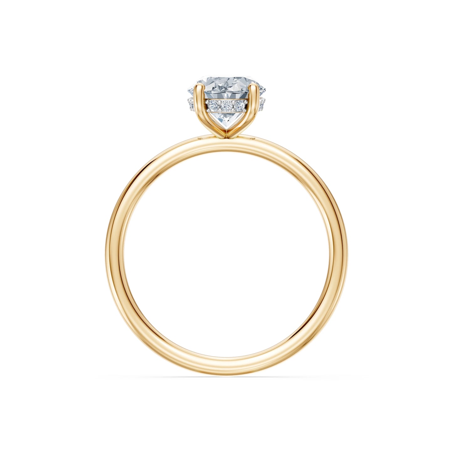 Oval Lab Grown Diamond Micro Pave Engagement Ring 1.5ct by Qutahia Jewellery