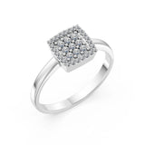 Minimalist Diamond Ring Round Brilliant 0.12ct by Qutahia Jewellery