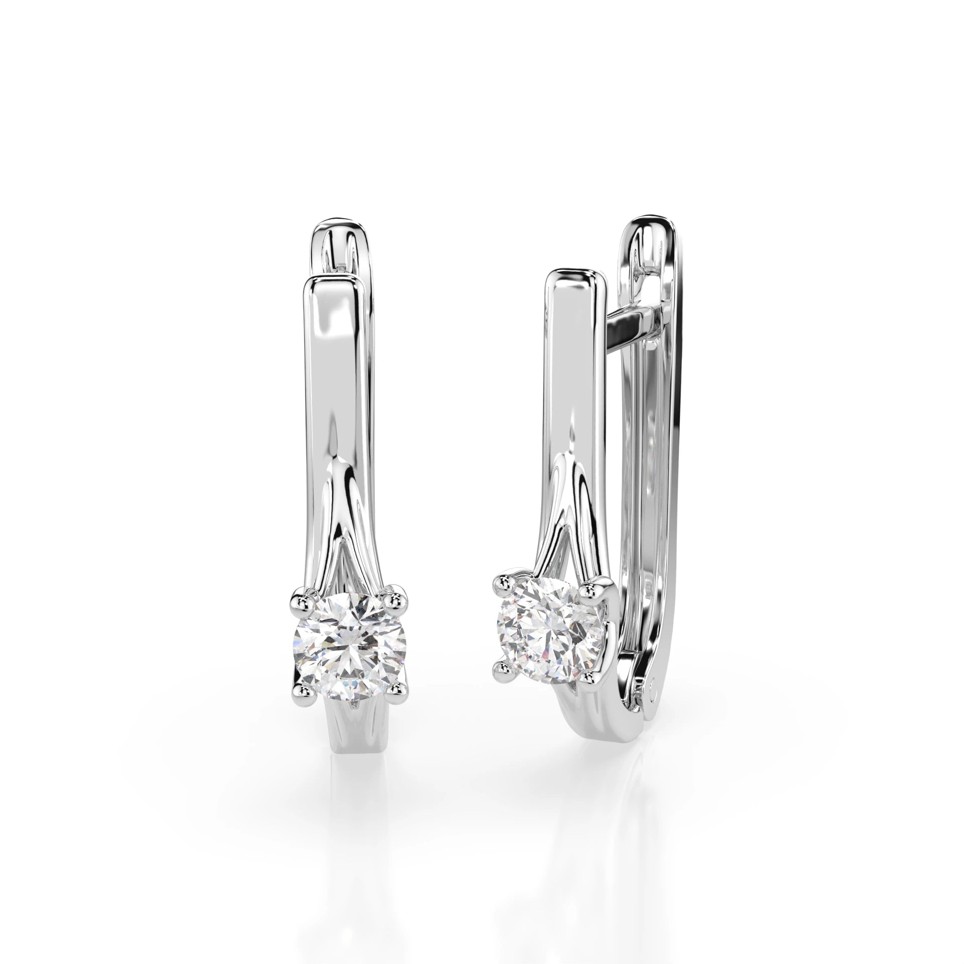 Solitaire English Lock Earring (Round), 0.2 ct — 102-10014(3.0)