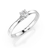 Solitaire Diamond Ring Round 0.1ct by Qutahia Jewellery