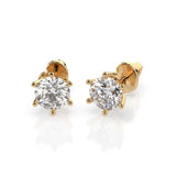 Diamond Stud Earrings Round 0.8ct by Qutahia Jewellery