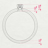 Solitaire Diamond Ring Round 0.1ct by Qutahia Jewellery