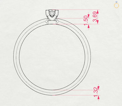 Solitaire Ring (Round), 0.1 ct — 101-10089(3.0)