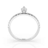 Solitaire Eternity Diamond Ring Marquise 0.15ct by Qutahia Jewellery