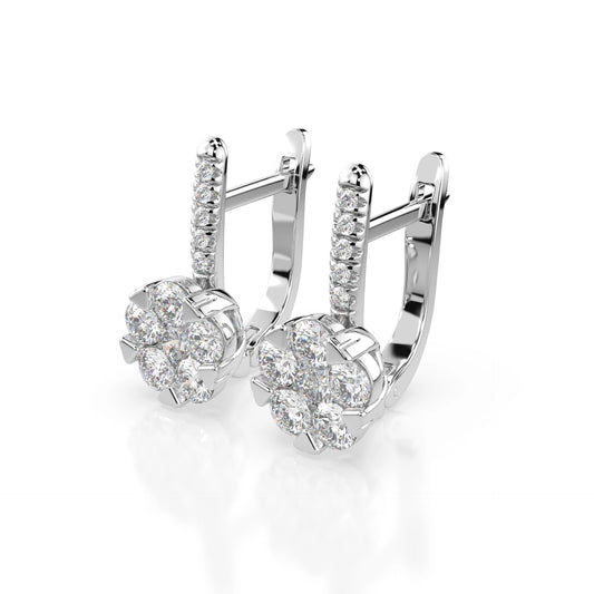 Illusion Earring (Round), 0.3 ct — 102-10015/4(3.4)