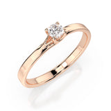 Solitaire Diamond Ring Round 0.1ct by Qutahia Jewellery