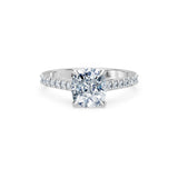 Cushion Lab Grown Diamond Slim Pave Eternity Ring 2.0ct by Qutahia Jewellery