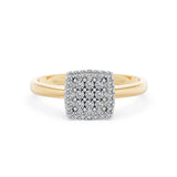 Minimalist Diamond Ring Round Brilliant 0.12ct by Qutahia Jewellery