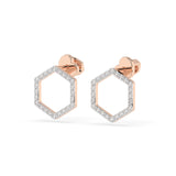 Small Diamond Earrings Round 0.29ct by Qutahia Jewellery
