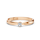 Solitaire Diamond Ring Round 0.1ct by Qutahia Jewellery
