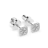 Illusion Diamond Earrings Round 0.06ct by Qutahia Jewellery