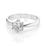 Solitaire Diamond Ring Round 0.4ct by Qutahia Jewellery