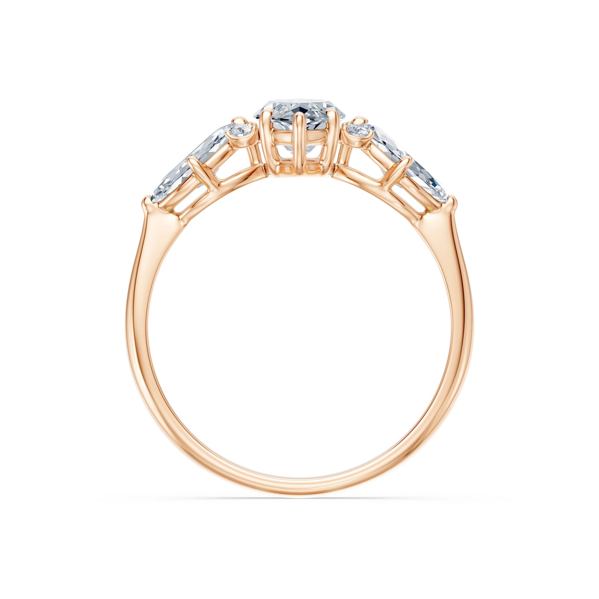 Marquise Lab Grown Diamond Side Stone Eternity Ring 1.0ct by Qutahia Jewellery