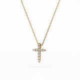 Delicate Diamond Necklace Round 0.07ct by Qutahia Jewellery