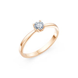 Solitaire Diamond Ring Round Brilliant 0.3ct by Qutahia Jewellery