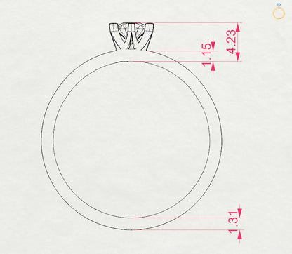 Solitaire Ring (Round), 0.2 ct — 101-10040(3.7)