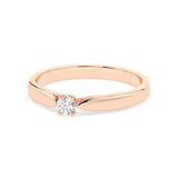 Solitaire Diamond Ring Round 0.08ct by Qutahia Jewellery