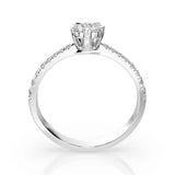 Illusion Diamond Ring Round 0.03ct by Qutahia Jewellery