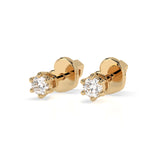 Diamond Stud Earrings Round 0.12ct by Qutahia Jewellery