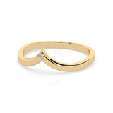 Minimalist Diamond Ring Round 0.01ct by Qutahia Jewellery