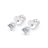 Diamond Stud Earrings Princess 0.34ct by Qutahia Jewellery