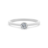 Solitaire Diamond Ring Round Brilliant 0.3ct by Qutahia Jewellery