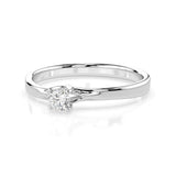 Solitaire Diamond Ring Round 0.1ct by Qutahia Jewellery