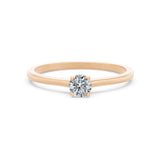 Solitaire Diamond Ring Round Brilliant 0.3ct by Qutahia Jewellery