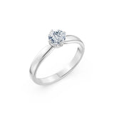 Solitaire Diamond Ring Round Brilliant 0.4ct by Qutahia Jewellery