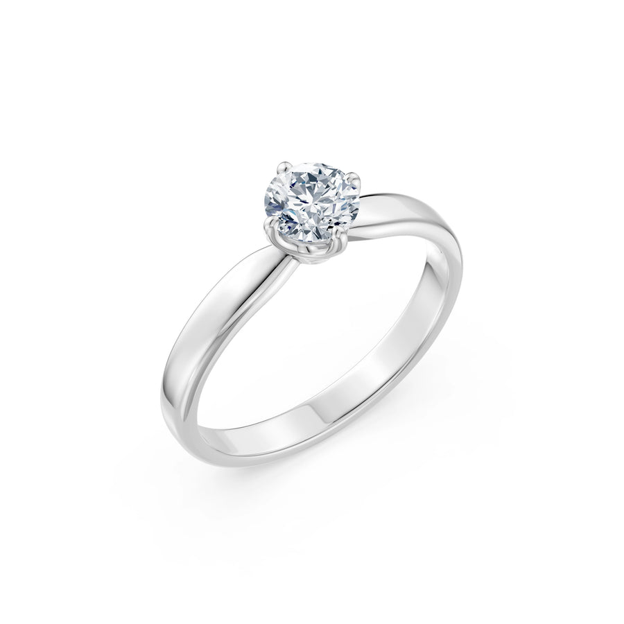 Solitaire Diamond Ring Round Brilliant 0.4ct by Qutahia Jewellery
