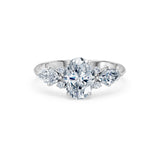 Oval Lab Grown Diamond Side Stone Eternity Ring 1.5ct by Qutahia Jewellery