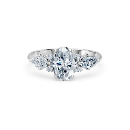 Oval Lab Grown Diamond Side Stone Eternity Ring 1.5ct by Qutahia Jewellery