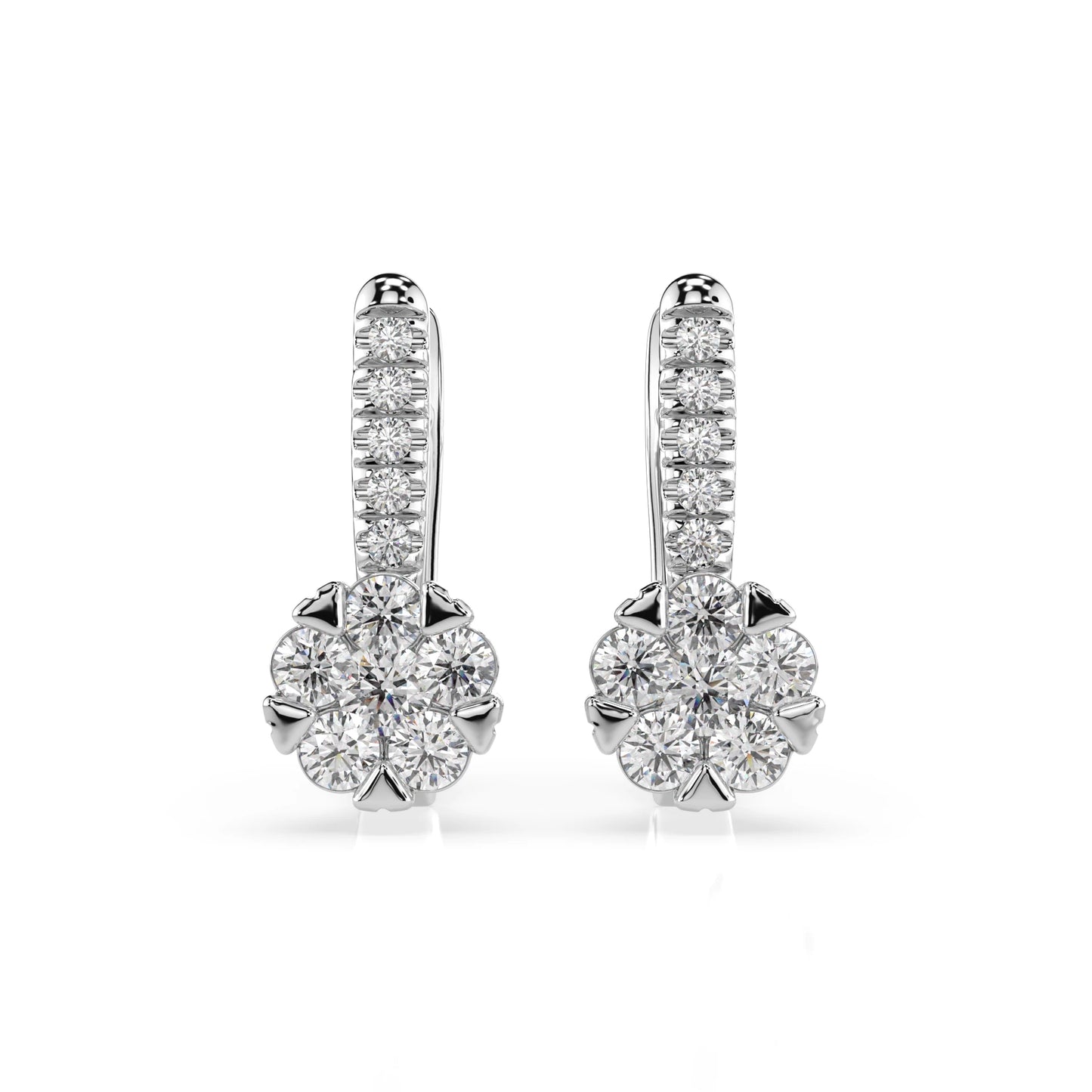Illusion Earring (Round), 0.12 ct — 102-10015/4(2.5)