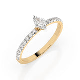 Solitaire Eternity Diamond Ring Marquise 0.15ct by Qutahia Jewellery