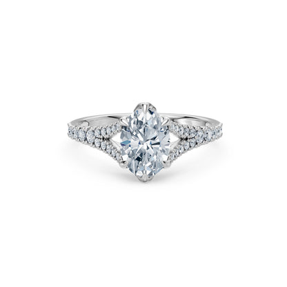 Oval Lab Grown Diamond Micro Pave Eternity Ring 1.5ct by Qutahia Jewellery