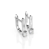 Small Diamond Earrings Round 0.2ct by Qutahia Jewellery