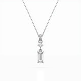 Diamond Pendant Necklace Baguette 0.04ct by Qutahia Jewellery
