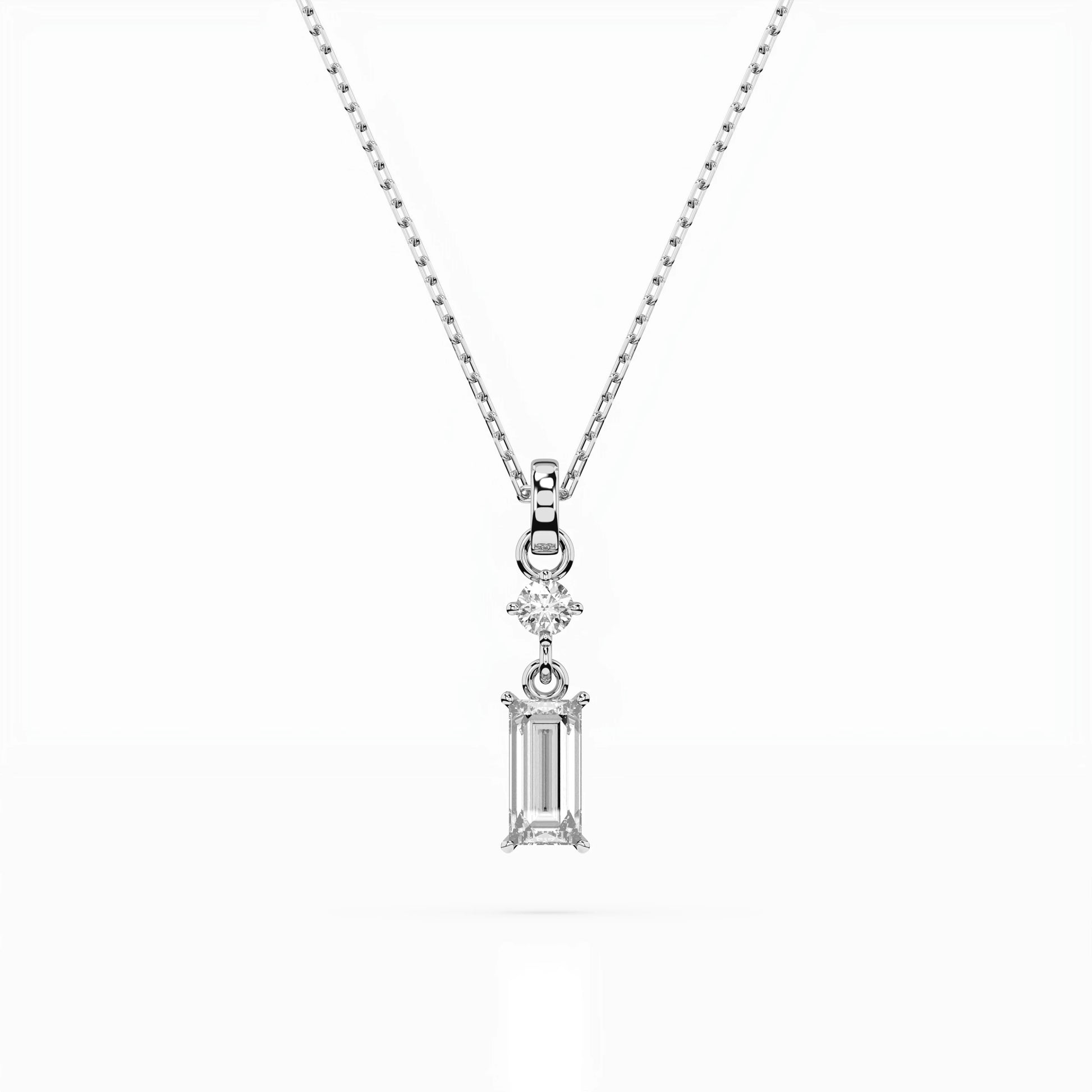 Solitaire Necklace (Baguette), 0.04 ct — 104-10071/2(0.30)BAQ